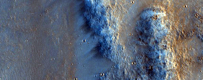 Faults and Terraces on Crater Rim
