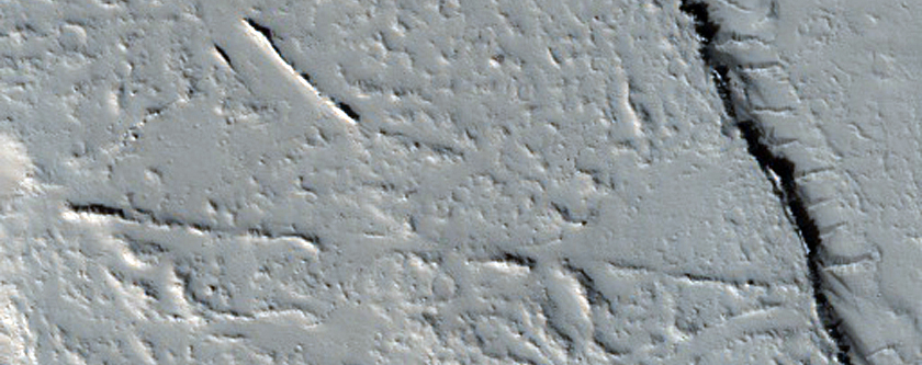 Possible Lava Flow Cut by Part of the Cyane Fossae