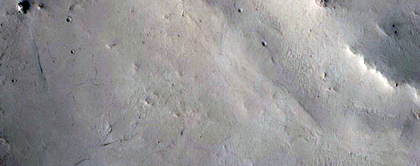 Mass Movement Features in Crater in Themis Images V10284019 and V35416021