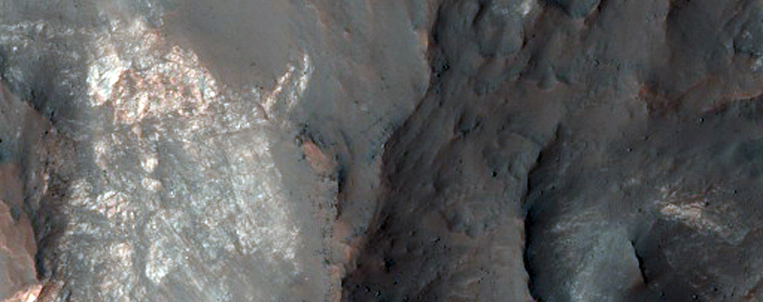Bedrock in Central Peak of Crater on North Rim of Hellas Basin