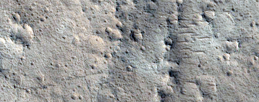 Wrinkle Ridge in Capen Crater