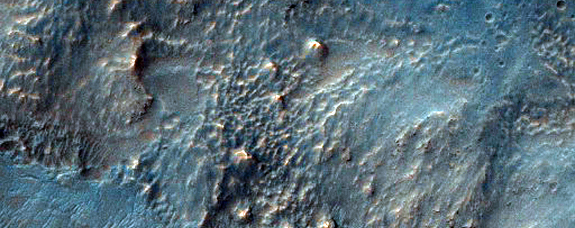 Crater Floor with Depressions Containing Mesas