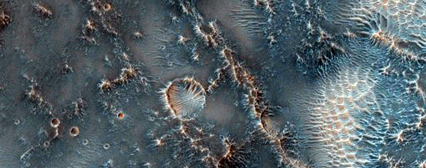 Crater with Possible Icy Flow Fill