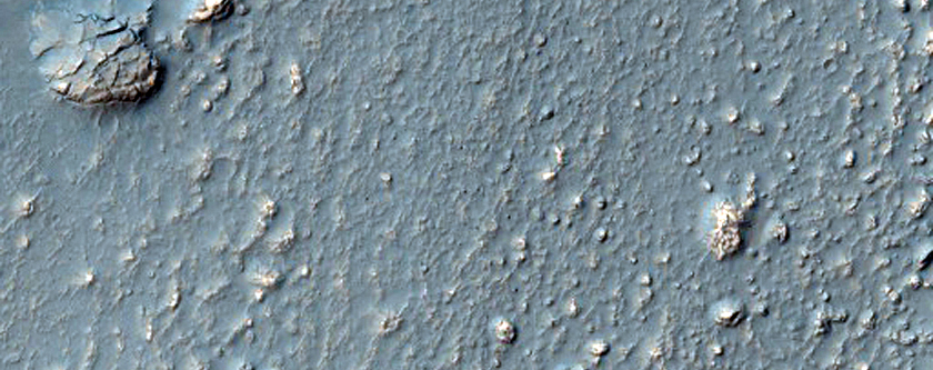 Fractured Mesas on Floor of Crater West of Hellas Planitia