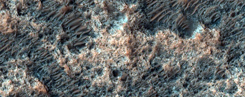 Possible Olivine on Floor of Crater in Northern Hellas Planitia