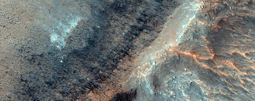 Possible Olivine Exposure in a Crater within a Crater