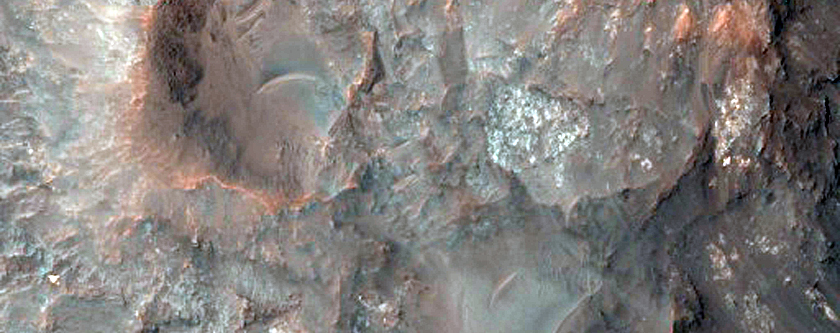 Central Pit of 45-Kilometer Diameter Crater in Tyrrhena Terra