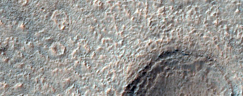 Gullies and Textured Crater Floor in MOC E12-03439 and R12-01704