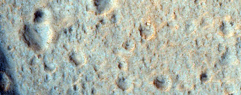 Layered Cliffs and Possible MSL Rover Landing Site in Libya Montes