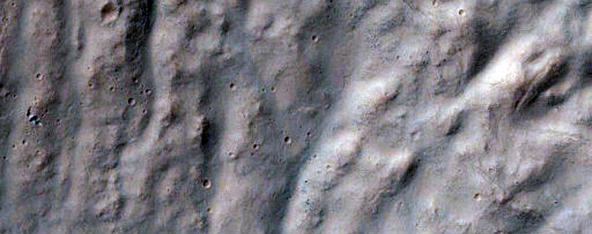Crater in Terra Cimmeria with Gullies