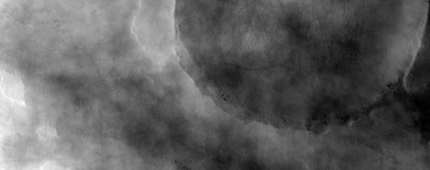 Crater with Rampart-Type Ejecta at High South Latitude