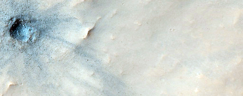 Small Recent Crater on Floor of Larger Crater