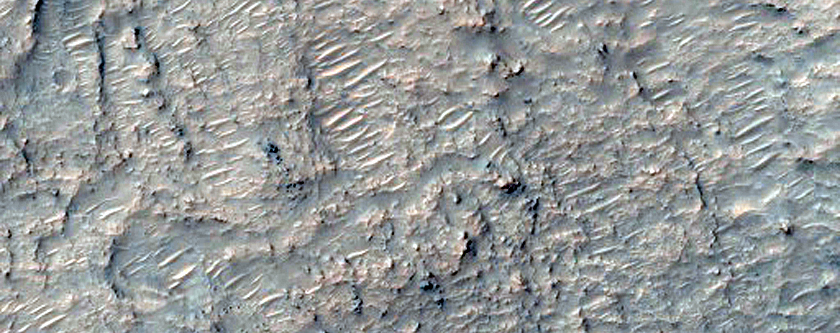Possible Future Mars Landing Site with Layered Deposits in Niesten Crater