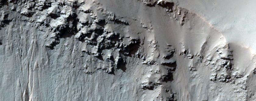 Gully with Light-Toned Material in Walls in Noachis Terra