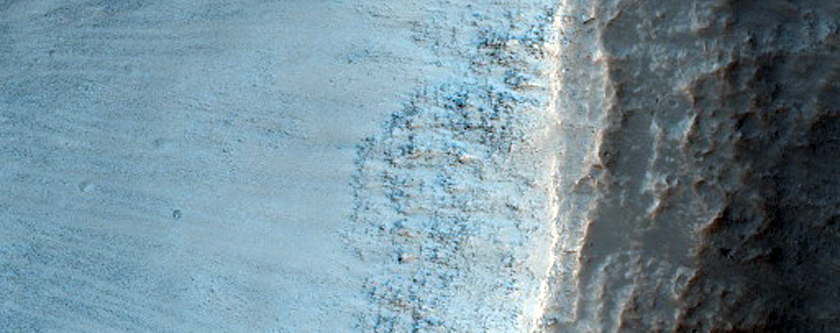 Crater in Solis Planum with Potential Olivine-Rich Ejecta