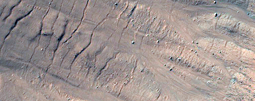 Monitor Steep Slopes of Asimov Crater
