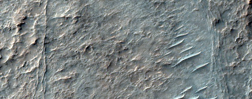 Light-Toned Material and Ridges Northwest of Argyre Planitia