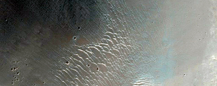 Flow Ejecta Margins at Wrinkle Ridge