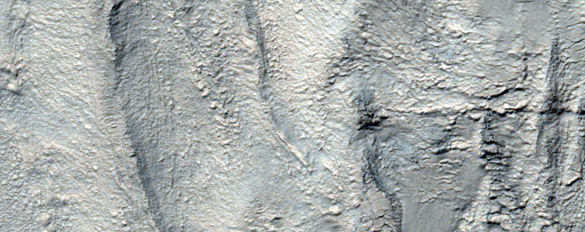 Tongue-Shaped Flow Feature on Non-Pole Facing Slope South of Kepler Crater