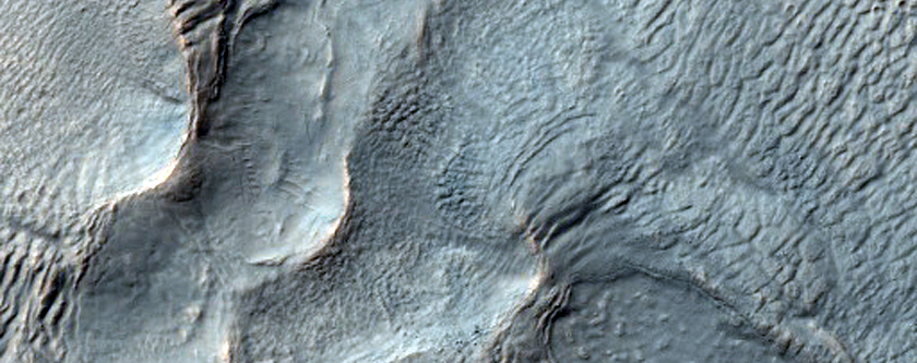 Ridges and Cracks on Crater Floor in Hellas Montes