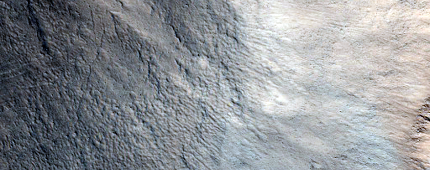 Gullies in Crater Near Acheron Fossae