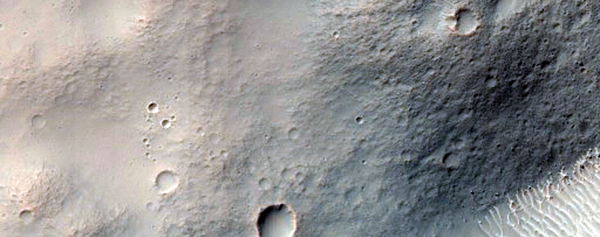 Discontinuous Layers in Crater as Seen in MOC Image M2300060