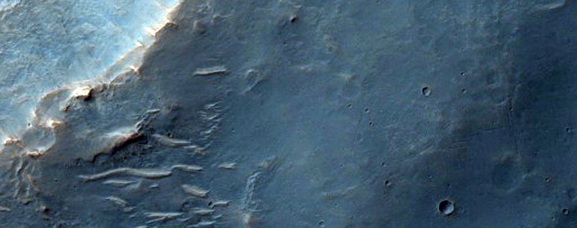 Light-Toned Layered Outcrops South of Ius Chasma, in MOC Image S06-01260
