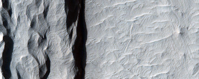 Yardangs within a Large Crater