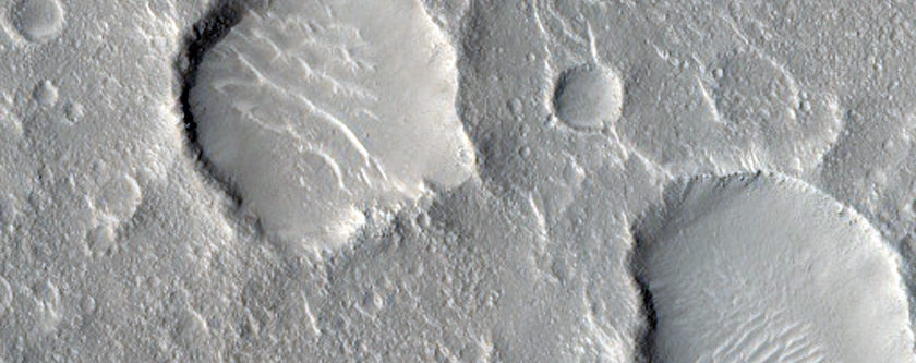Sample Small Mesas and Crater Clusters Near Isidis