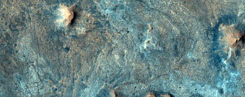 Layered Terrain Near Putative Phyllosilicates in Mawrth Valles 