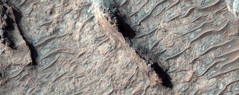 Light-Toned Outcrop within Large Crater