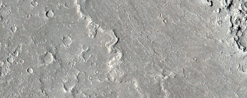 Athabasca Valles Region with Complex Flow History