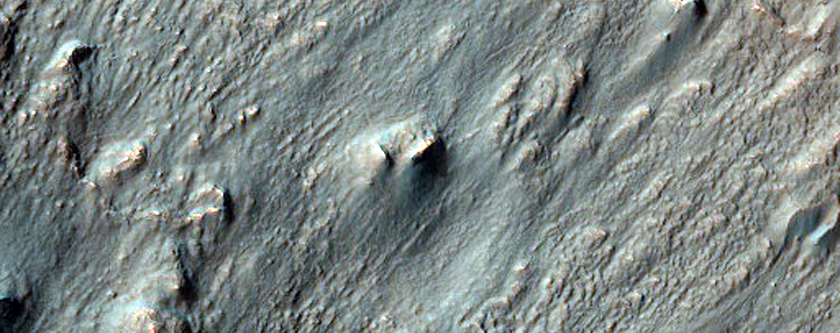 Knobby, Ridged Crater Floor Material