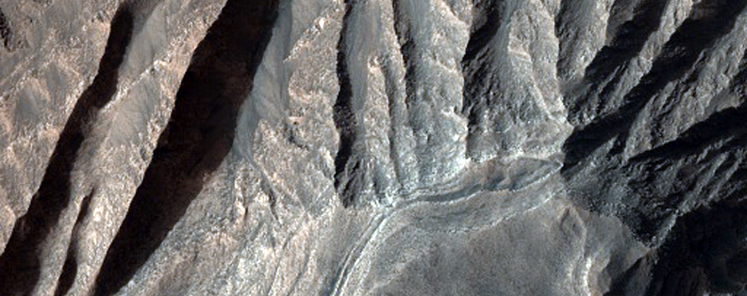 Layered Bedrock Exposed in Coprates Chasma