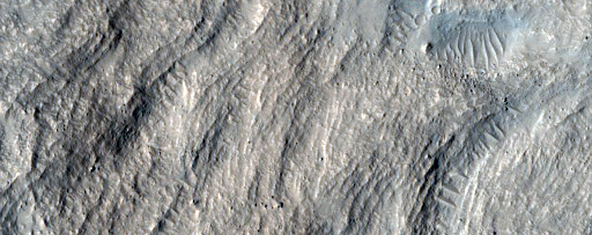 Eastern Rim and Ejecta of Tomini Crater