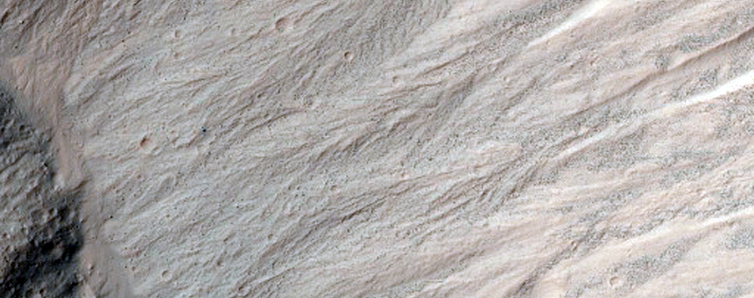 Gullied Crater with Mass-Wasting Deposits 