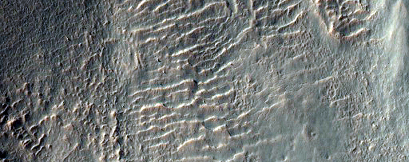 Gullies in North Wall of Crater 