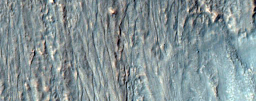 Gullies on South Rim of Crater in Terra Sirenum Area