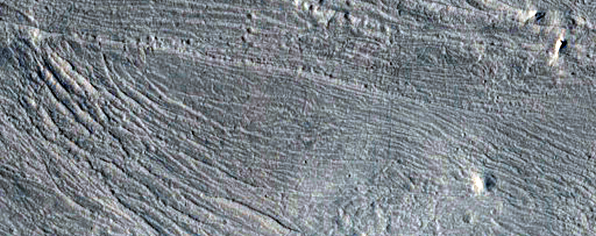 Layered Rocks in a Crater in Arabia Terra
