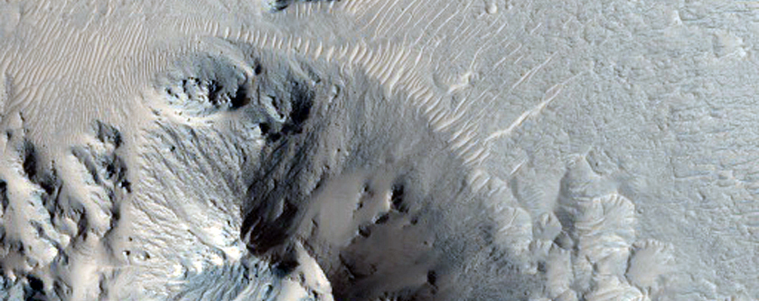 Northern Rim and Terraces of Mojave Crater 