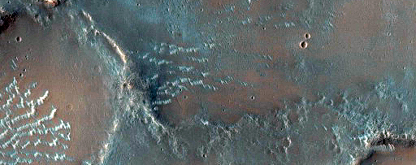 Rosetta Orbiter Flyby Coordination Image in Tyrrhena Terra 
