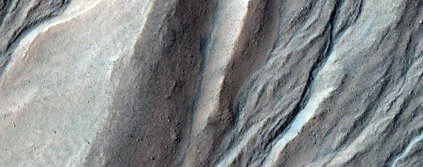 Fresh-Looking Gully in Wall of Massif