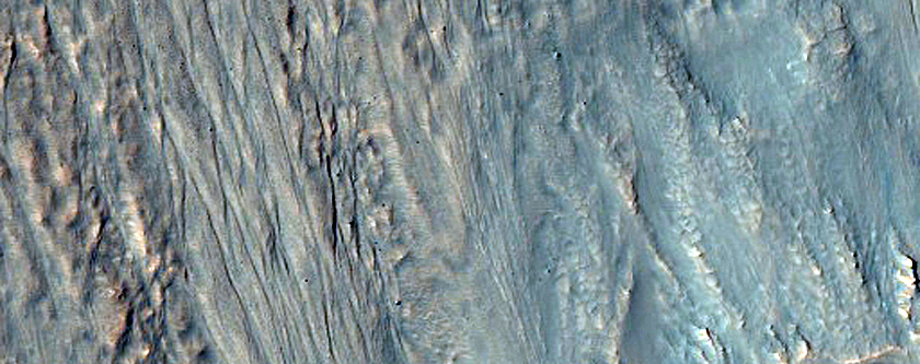 Gullies on South Rim of Crater in Terra Sirenum Area