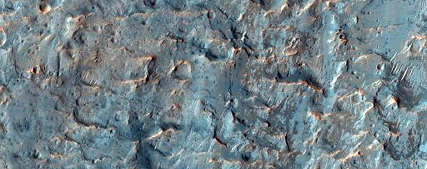 Alluvial Fan along a Crater Wall