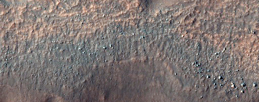 Gullies in Small Crater within Kaiser Crater
