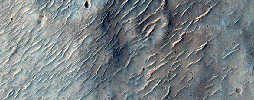 Valley Features Northeast of Reull Vallis System