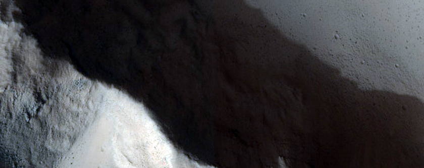 Intersection of Sinuous Rille and Pit Crater Chain on Elysium Mons