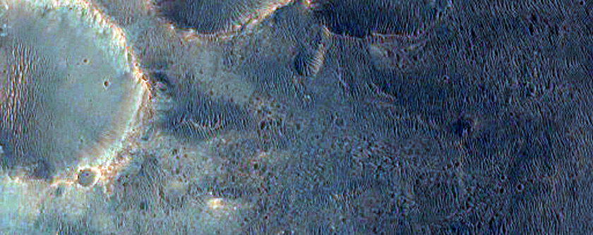 High Thermal Inertia Area Near Outflow Channel South of Margaritifer Region