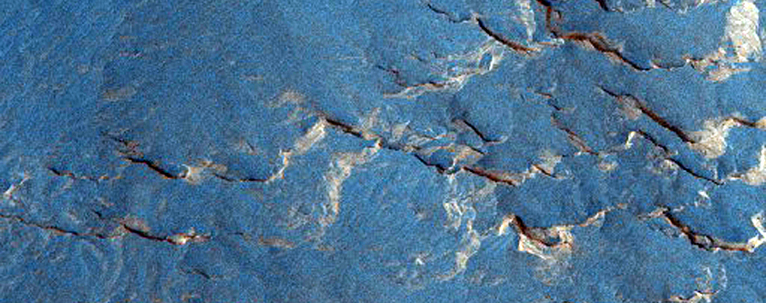 Nice Exposures of Layered Rocks in Eos Chasma Which Could Be Lacustrine