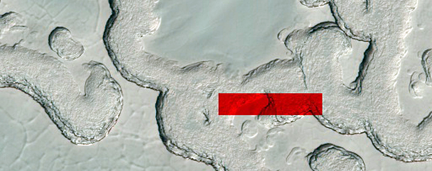 Swiss Cheese Terrain in South Polar Region